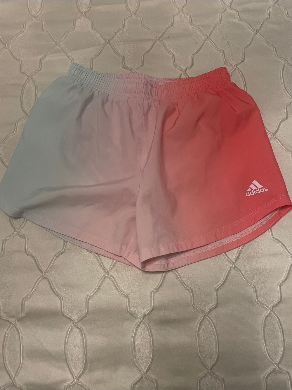 adidas Kids Ombre Blue to Pink Athletic Shorts